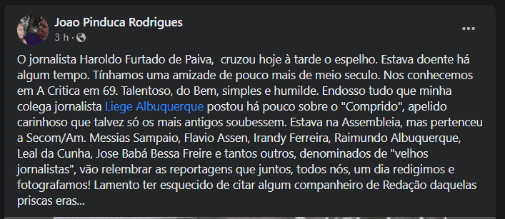 Jornalista Haroldo Furtado morre de câncer aos 73 anos - imagem 2021 12 16 222705