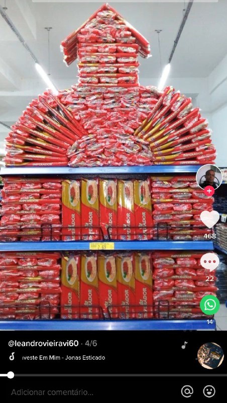 Viralizou no Tik Tok: repositor faz 'esculturas' com comida - print repositor 1