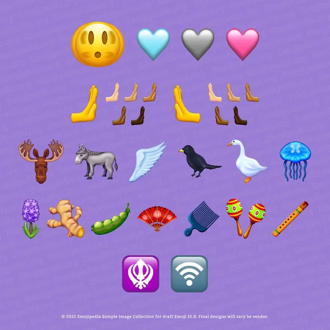 Nova lista de emojis inclui rosto tremendo, burro e água-viva - novos emojis