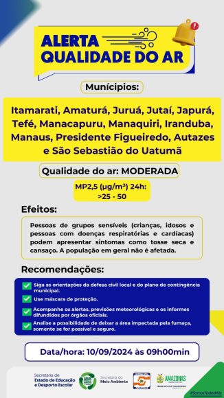 Defesa Civil alerta sobre qualidade do ar em municípios do AM - WhatsApp Image 2024 09 10 at 09.19.20 1 Defesa Civil alerta sobre qualidade do ar em municípios do AM - WhatsApp Image 2024 09 10 at 09.19.20 1